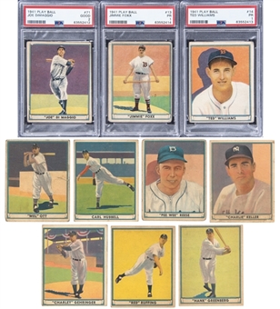 1941 Play Ball Baseball Complete Set (72) – Including PSA-Graded Joe DiMaggio, Ted Williams and Jimmie Foxx Examples